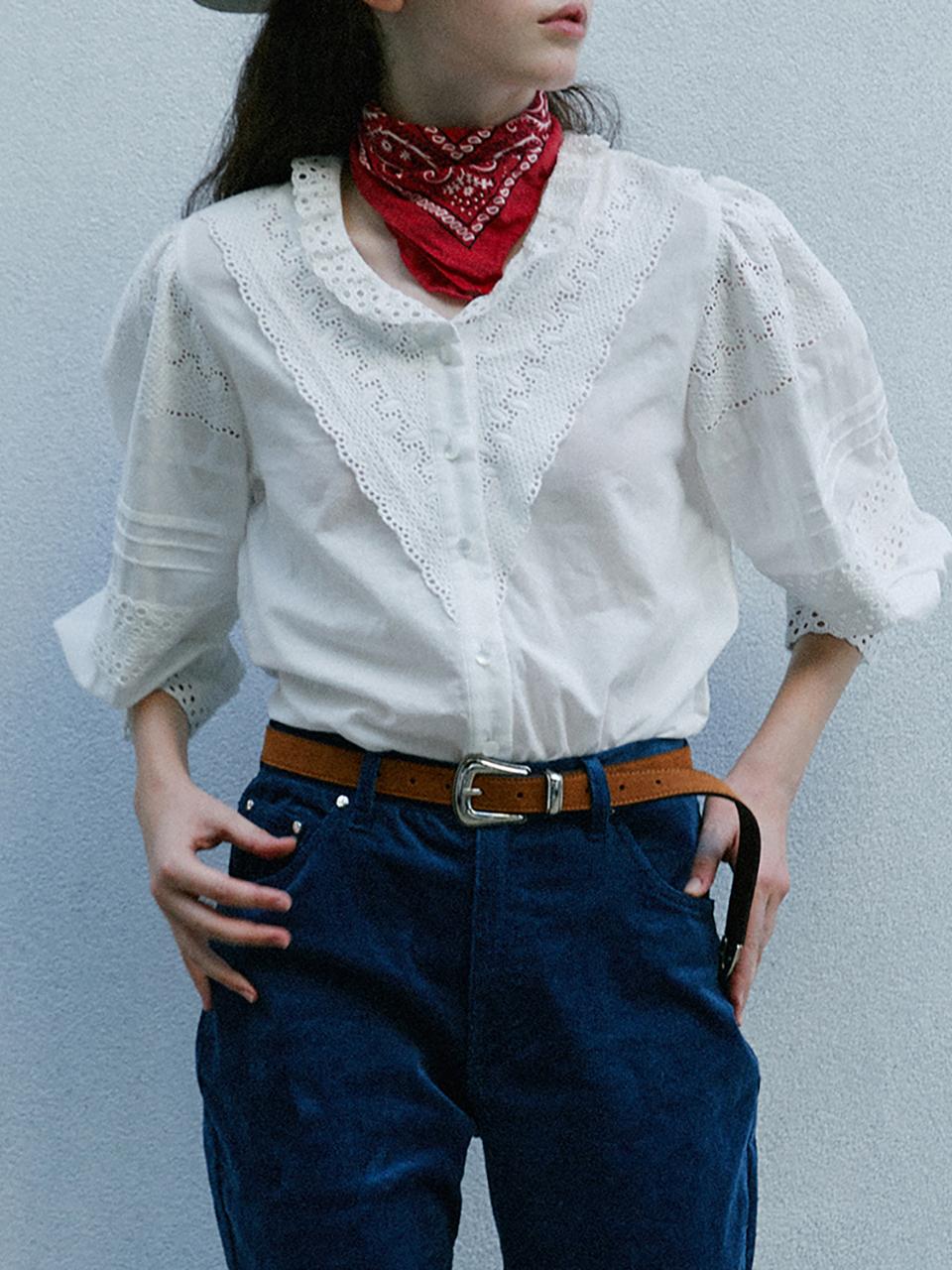 GREENBUTTER Leather Western Belt (Camel Brown)