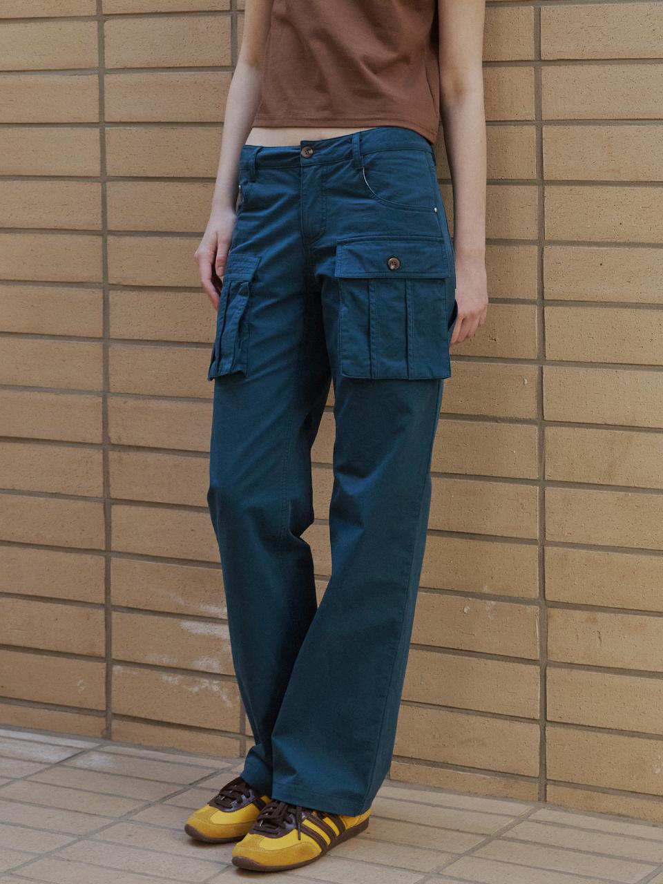 GREENBUTTER Mid Rise Pocket Pants [Navy]