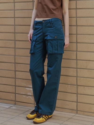 GREENBUTTER Mid Rise Pocket Pants [Navy]