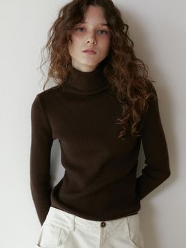 GREENBUTTER Soft Knit Turtleneck (Brown)