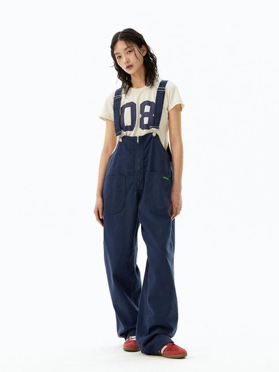 GREENBUTTER Zipper Overall Pants_Navy
