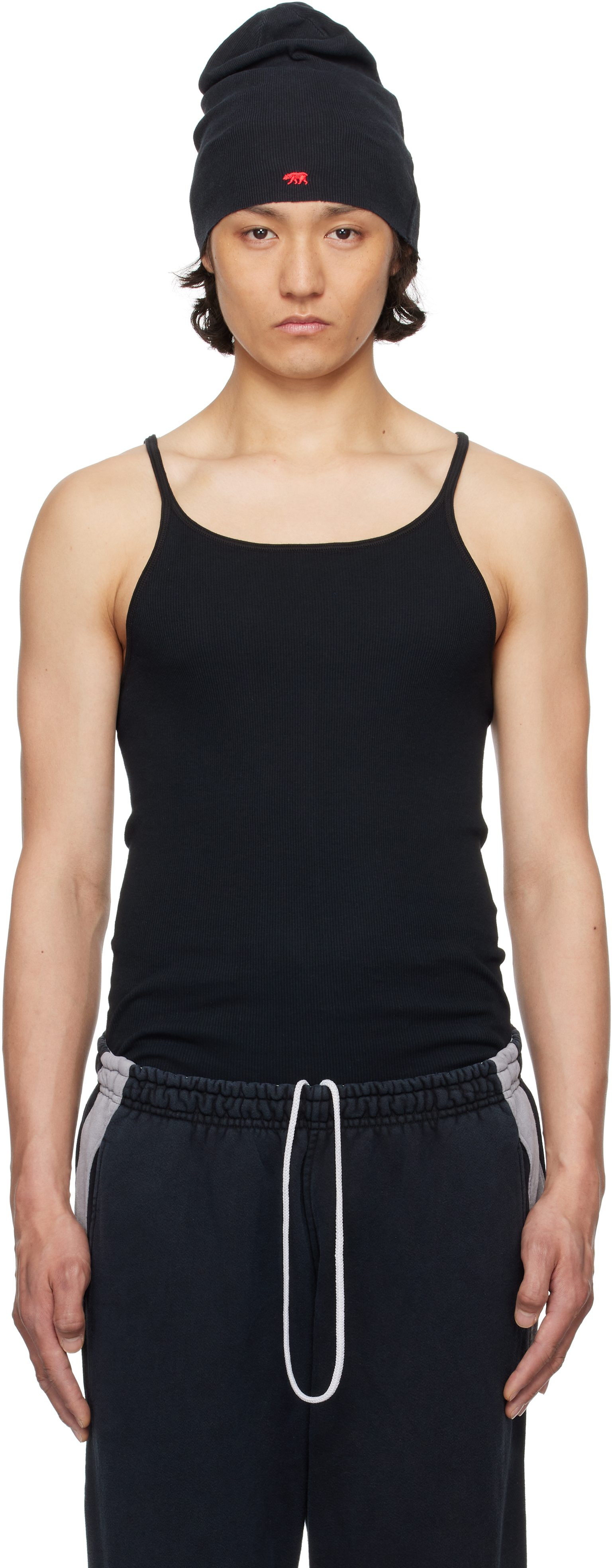 GREG ROSS - Navy Raw Edge Tank Top