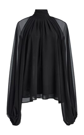 Greta Constantine Greta Constantine Collage Sheer Chiffon Blouse