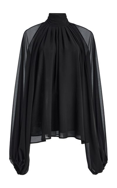 Greta Constantine Greta Constantine Collage Sheer Chiffon Blouse
