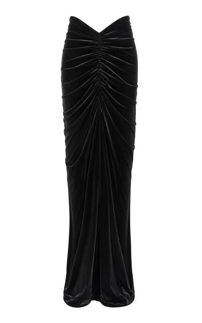 Greta Constantine Greta Constantine Draped Velvet Maxi Skirt