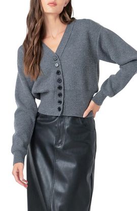 Grey Lab Grey Lab Drop Shoulder Crop Cardigan