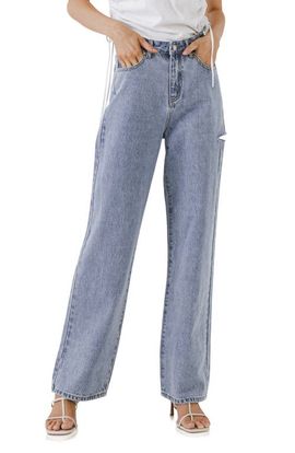 Grey Lab Grey Lab High Waist Cutout Detail Jeans