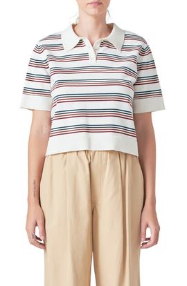 Grey Lab Grey Lab Stripe Short Sleeve Polo Sweater