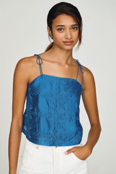 Greylin Embroidered Flounce Top