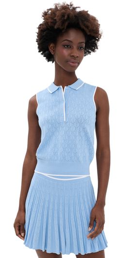 Greyson Greyson Pointelle Polo Top WOLF BLUE - 476