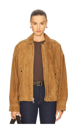GRLFRND GRLFRND Wren Suede Bomber