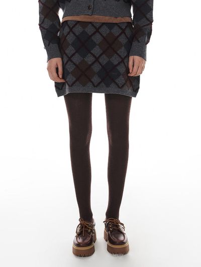 grove 24WT STITCH ARGYLE SKIRT (2COLOR)