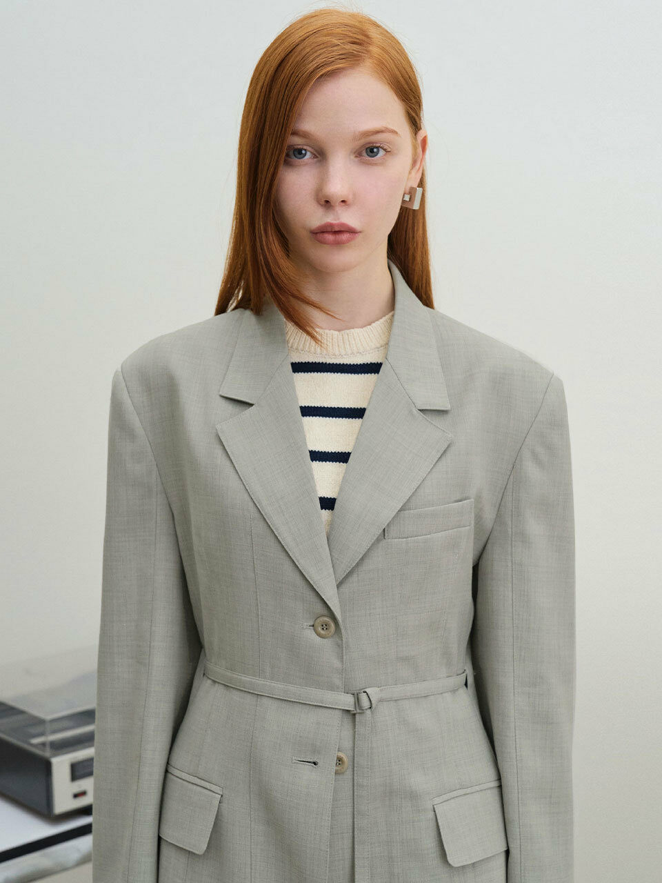 grove Notch Collar Belted Jacket_3 Colors