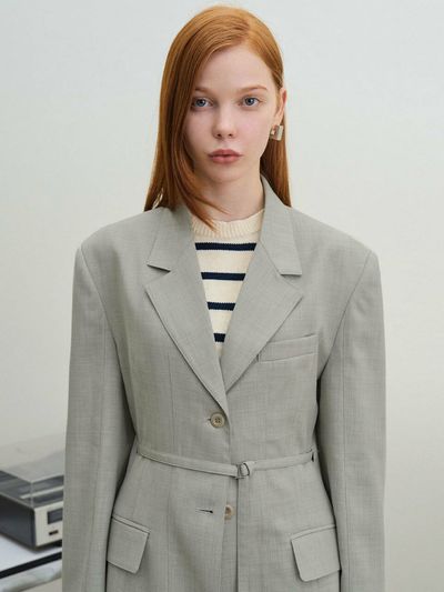 grove Notch Collar Belted Jacket_3 Colors
