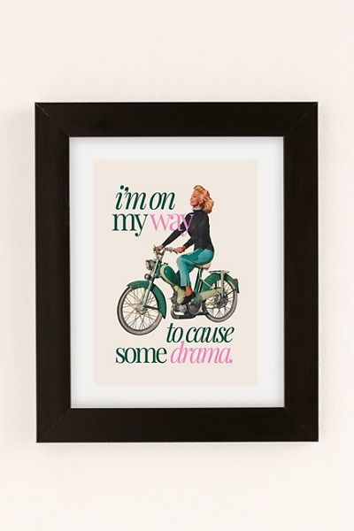GS Print Shoppe GS Print Shoppe Cause Some Drama Art Print in Black Matte Frame at Urban Outfitters