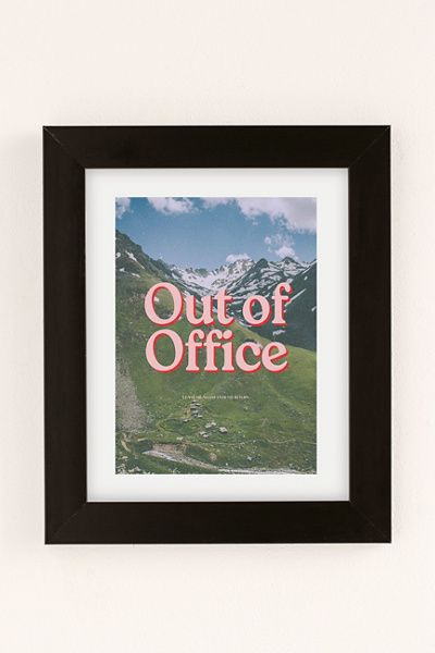 GS Print Shoppe GS Print Shoppe Out Of Office Art Print in Black Matte Frame at Urban Outfitters