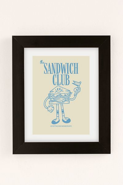 GS Print Shoppe GS Print Shoppe Sandwich Club Art Print in Black Matte Frame at Urban Outfitters