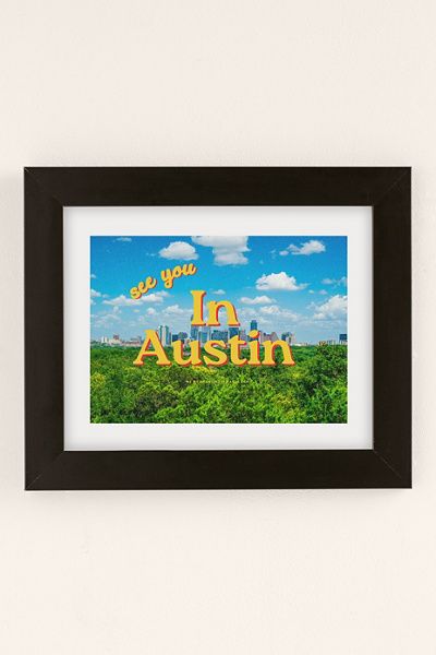 GS Print Shoppe GS Print Shoppe See You In Austin Art Print in Black Matte Frame at Urban Outfitters