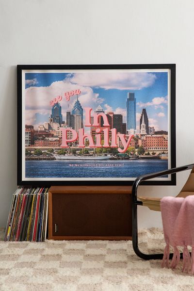 GS Print Shoppe GS Print Shoppe See You In Philly Art Print in Black Matte Frame at Urban Outfitters