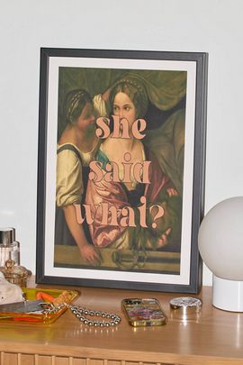 GS Print Shoppe GS Print Shoppe She Said What Art Print in Black Matte Frame at Urban Outfitters