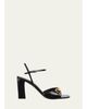 Gucci 85mm Signora Leather Ankle-Strap Sandals - 1
