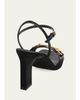 Gucci 85mm Signora Leather Ankle-Strap Sandals - 2