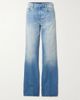 GUCCI Embellished leather-trimmed mid-rise flared jeans - 1
