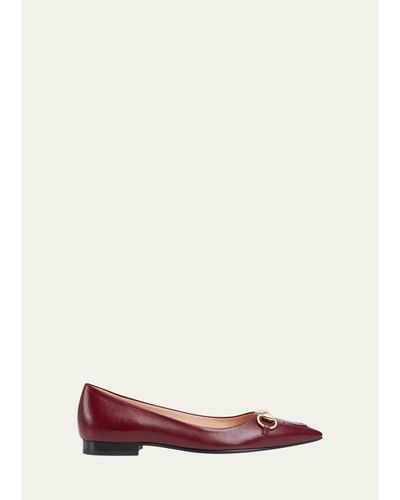Gucci Erin Leather Horsebit Ballerina Flats