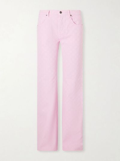 GUCCI GG logo-jacquard low-rise straight-leg jeans