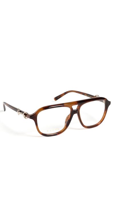 Gucci Gucci Aviator Glasses Havana/Transparent One