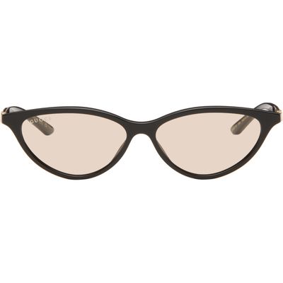 Gucci Gucci Black & Gold Cat-Eye Frame Sunglasses