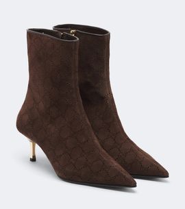 Gucci Gucci Bombshell GG laser-cut suede ankle boots