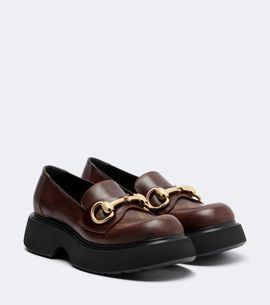 Gucci Gucci Brittany Horsebit leather platform loafers