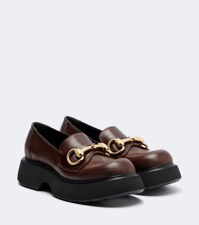 Gucci Gucci Brittany Horsebit leather platform loafers