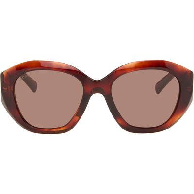 Gucci Gucci Brown Geometric-Frame Sunglasses