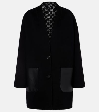 Gucci Gucci Caban reversible leather-trimmed wool coat