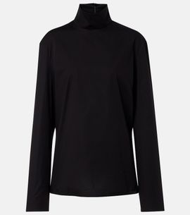 Gucci Gucci Cotton-blend poplin turtleneck top