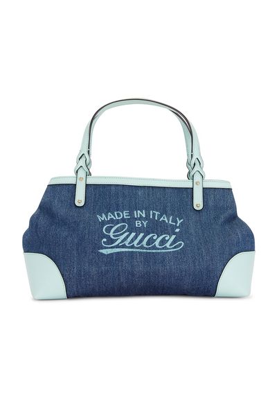 gucci Gucci Denim Craft Tote Bag