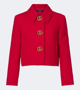 Gucci Gucci Double G cropped wool crêpe jacket