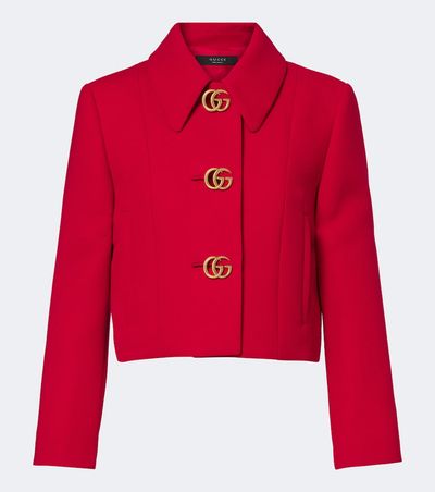 Gucci Gucci Double G cropped wool crêpe jacket