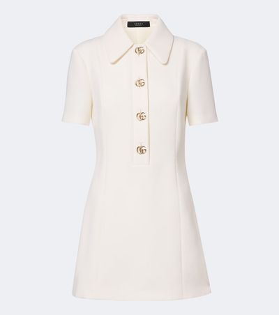 Gucci Gucci Double G wool crêpe polo dress