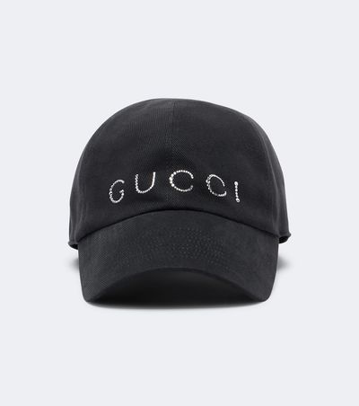Gucci Gucci Embellished logo cotton-blend baseball cap