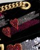 gucci Gucci Embellished Velvet GG Marmont Shoulder Bag - 7