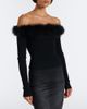 Gucci Gucci Feather-trimmed ribbed-knit top - 2