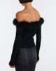 Gucci Gucci Feather-trimmed ribbed-knit top - 5