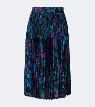 Gucci Gucci Floral plissé silk crêpe de chine midi skirt