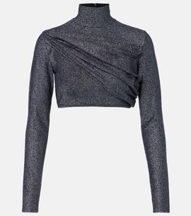 Gucci Gucci Gathered lamÃ© crop top