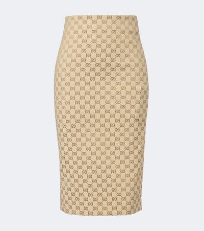 Gucci Gucci GG canvas cotton-blend pencil skirt