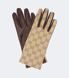 Gucci Gucci GG Canvas leather gloves