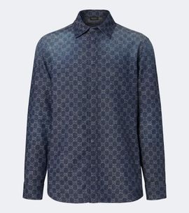Gucci Gucci GG cotton chambray jacquard shirt